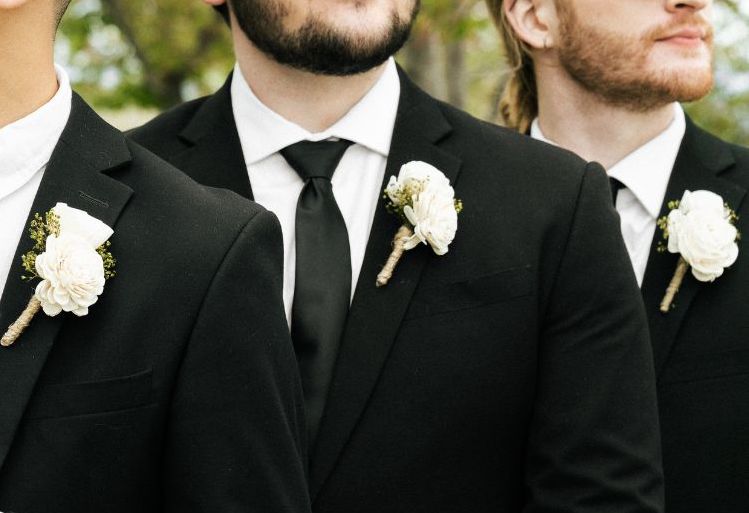 Elegant White Rose Boutonnieres for Grooms and Groomsmen Sola Flowers