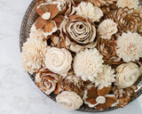 100 Random Assorted Wood Flowers - Sola Wood Flowers