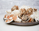 100 Random Assorted Wood Flowers - Sola Wood Flowers