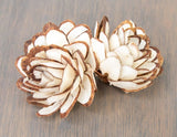 2" Almond w/ Mahogany Tips (10 Pack) - Sola Wood Flowers
