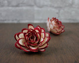 2" Almond w/ Maroon Tips (10 Pack) - Sola Wood Flowers