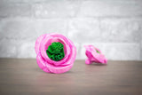 2" Polly Pink/Green (10 Pack) - Sola Wood Flowers