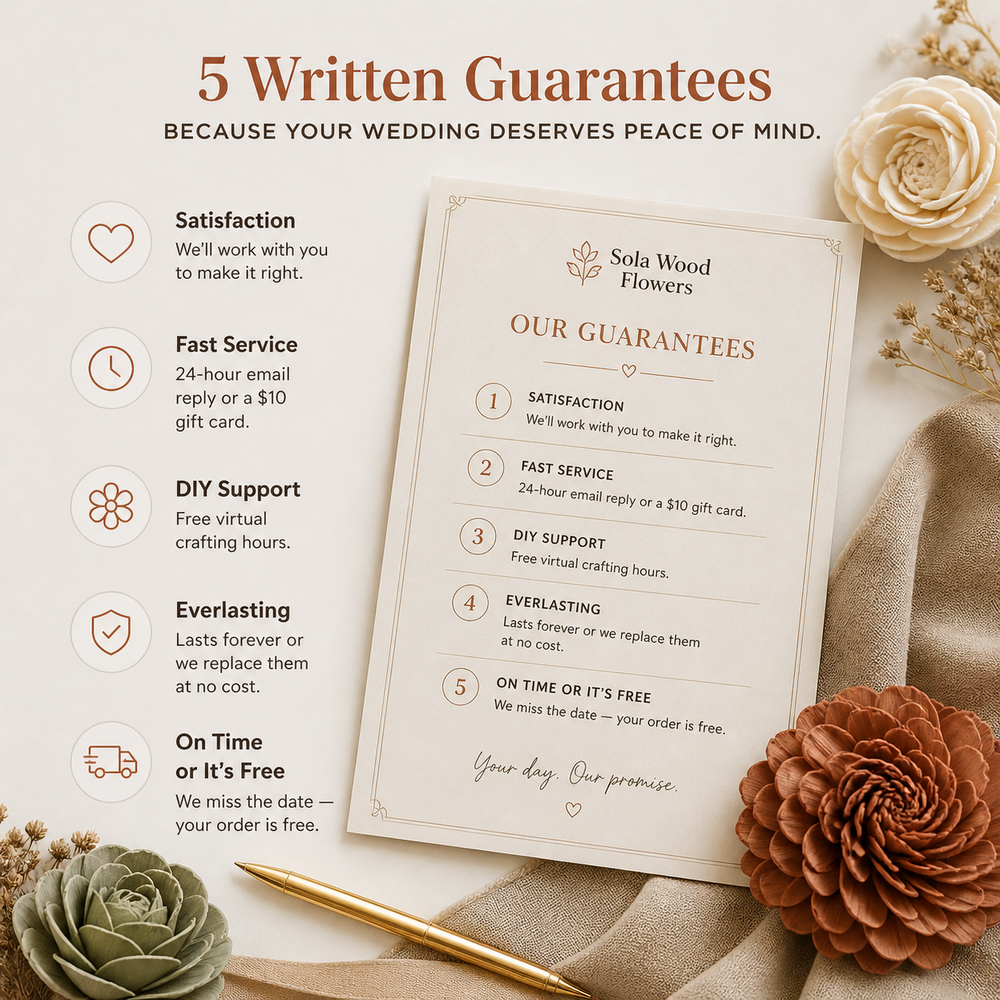 Five guarantee icons in a row