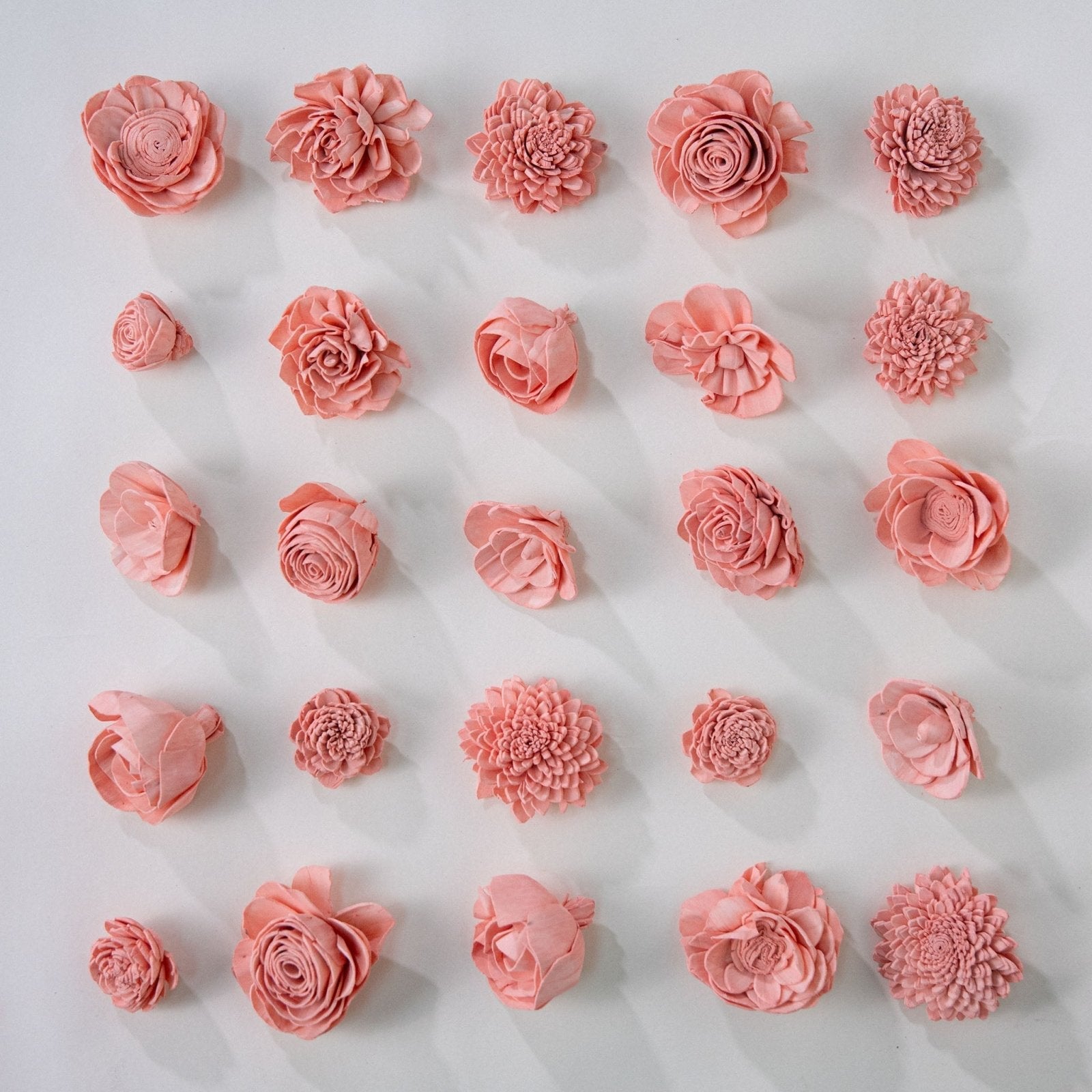 25-Pack of Dusty Pink-Colored Mixed Flowers – Sola Wood Flowers