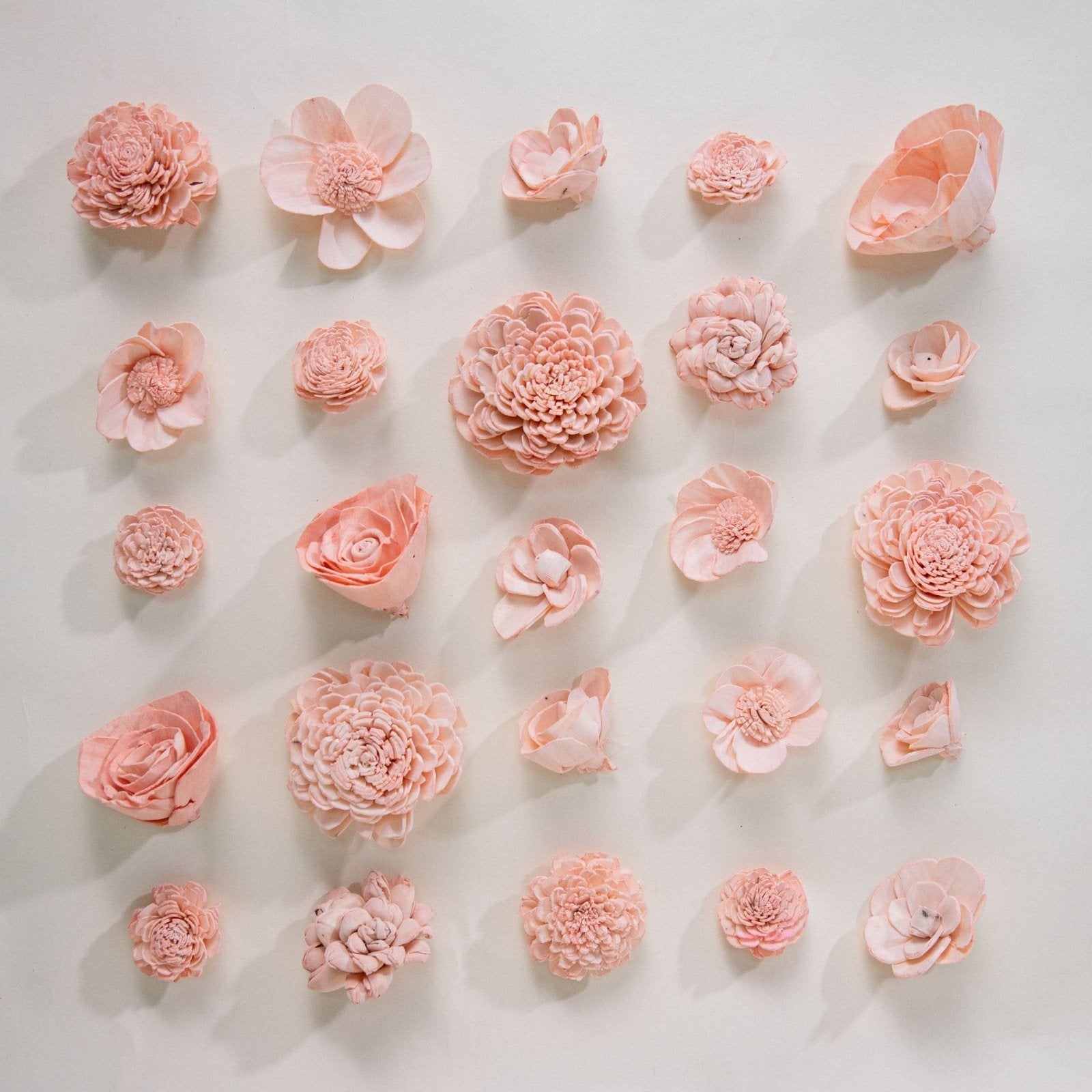 25-Pack of Powder Pink-Colored Mixed Flowers – Sola-Flowers