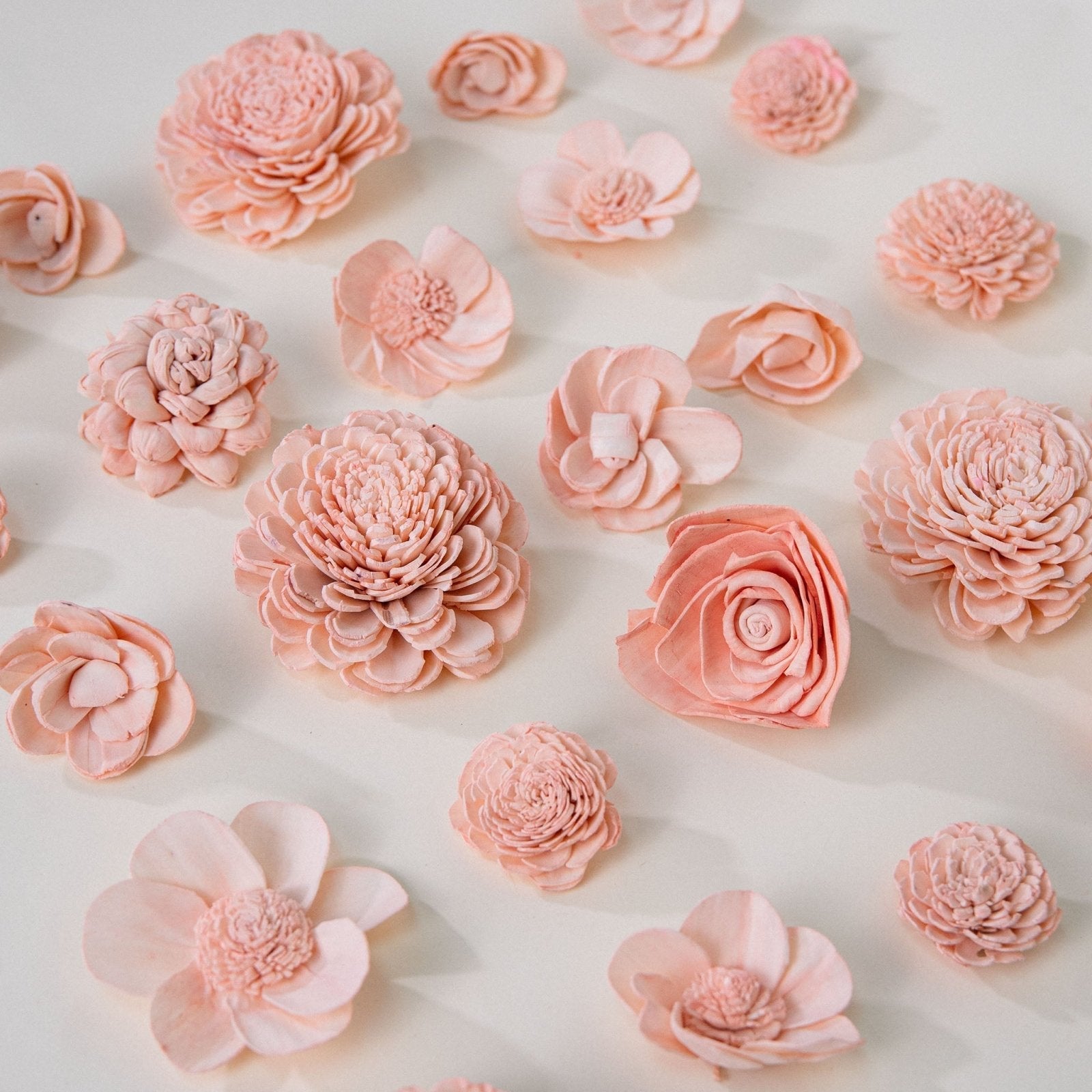 25-Pack of Powder Pink-Colored Mixed Flowers – Sola Wood Flowers