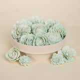 25 - Pack of Sage - Colored Mixed Flowers - Sola Wood Flowers