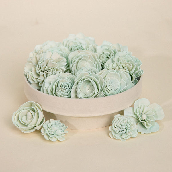 25-Pack of Sage-Colored Mixed Flowers – Sola Wood Flowers