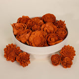 25 - Pack of Terracotta - Colored Mixed Flowers - Sola Wood Flowers