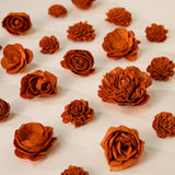 25 - Pack of Terracotta - Colored Mixed Flowers - Sola Wood Flowers