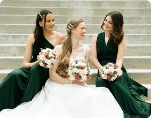 Sola wood wedding bouquet photographed outdoors in full sun
