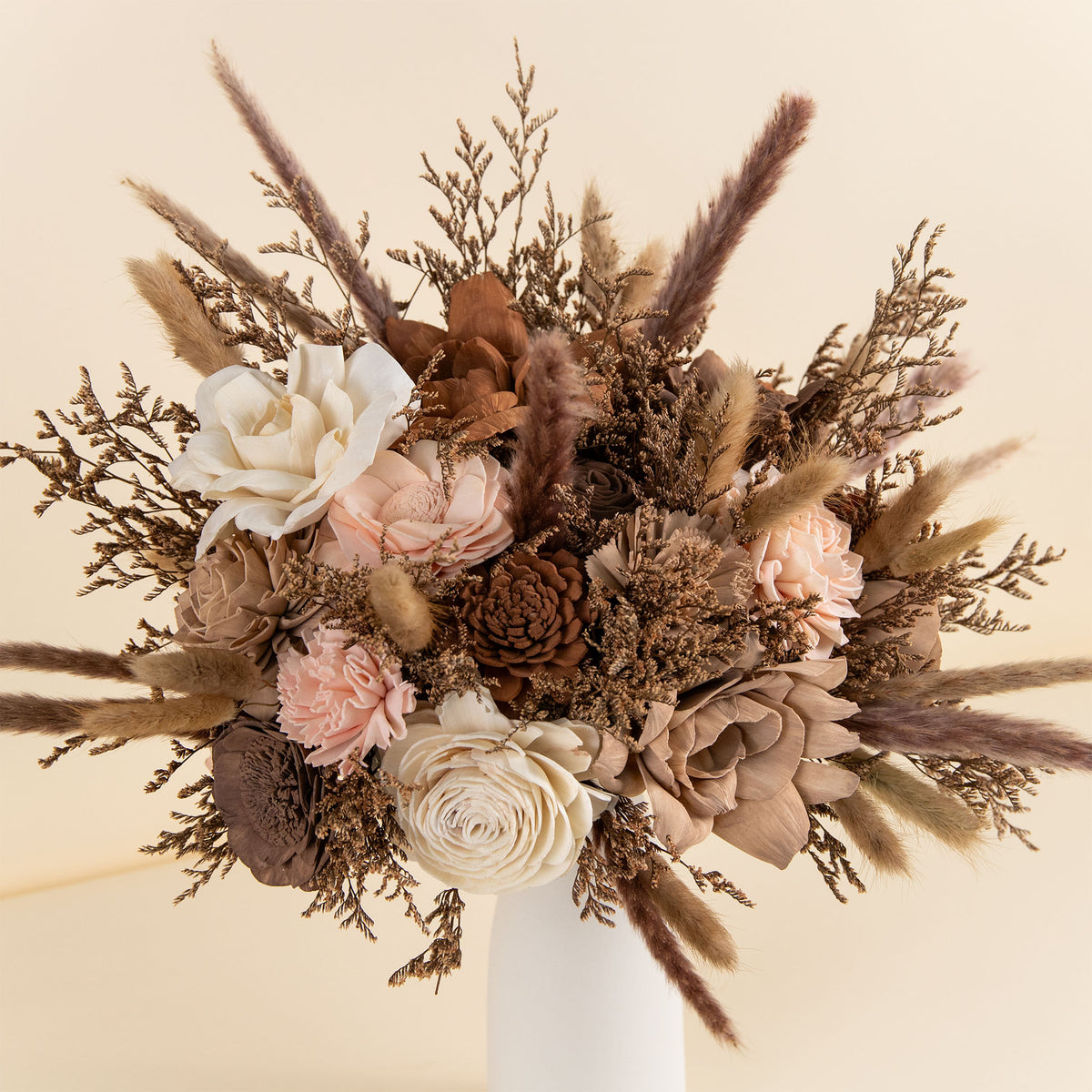 Sola wood flower bouquet at an outdoor destination wedding