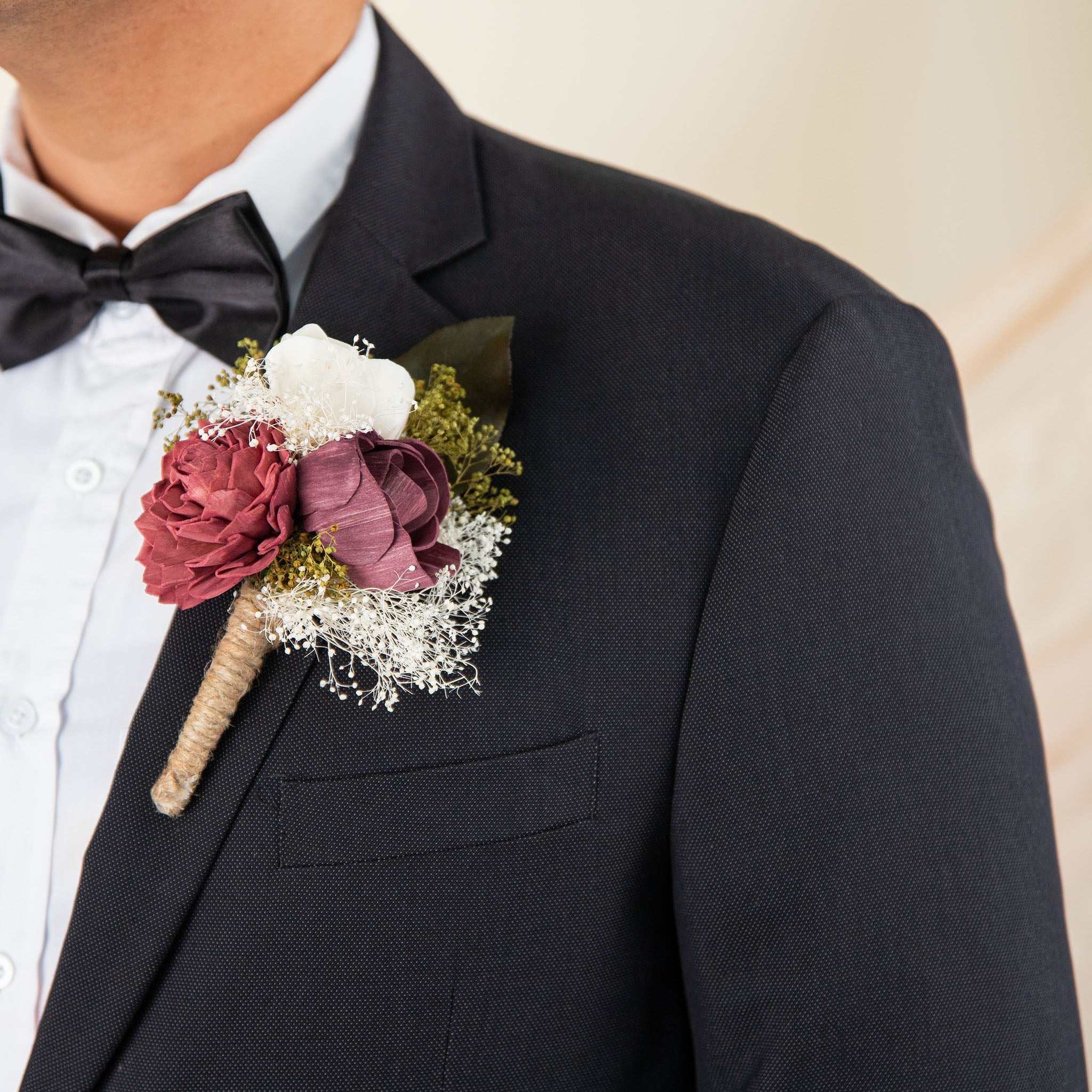 strapless open back dress Red Rose Boutonniere| Personalized Flower Bouquet For Wedding & ROM – Ipoh  Fresh Flower main image 1