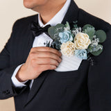 Luxe Ivory Groom's Pocket Boutonniere
