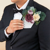 Luxe Lavender Groom's Pocket Boutonniere