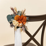 Luxe Terracotta Chiffon Chair Decoration