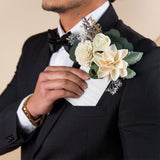 Luxe Green Groom's Pocket Boutonniere