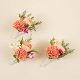 Summer Sunset Boutonniere (Set of 3)