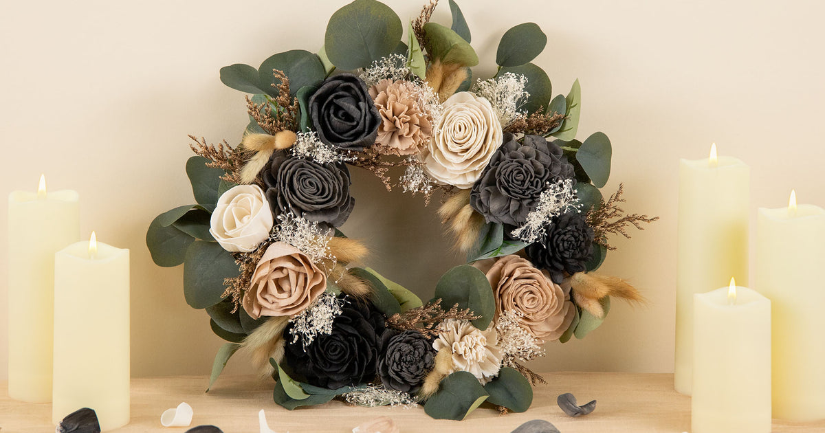 Retro Modern Wreath (Small) – Sola Wood Flowers