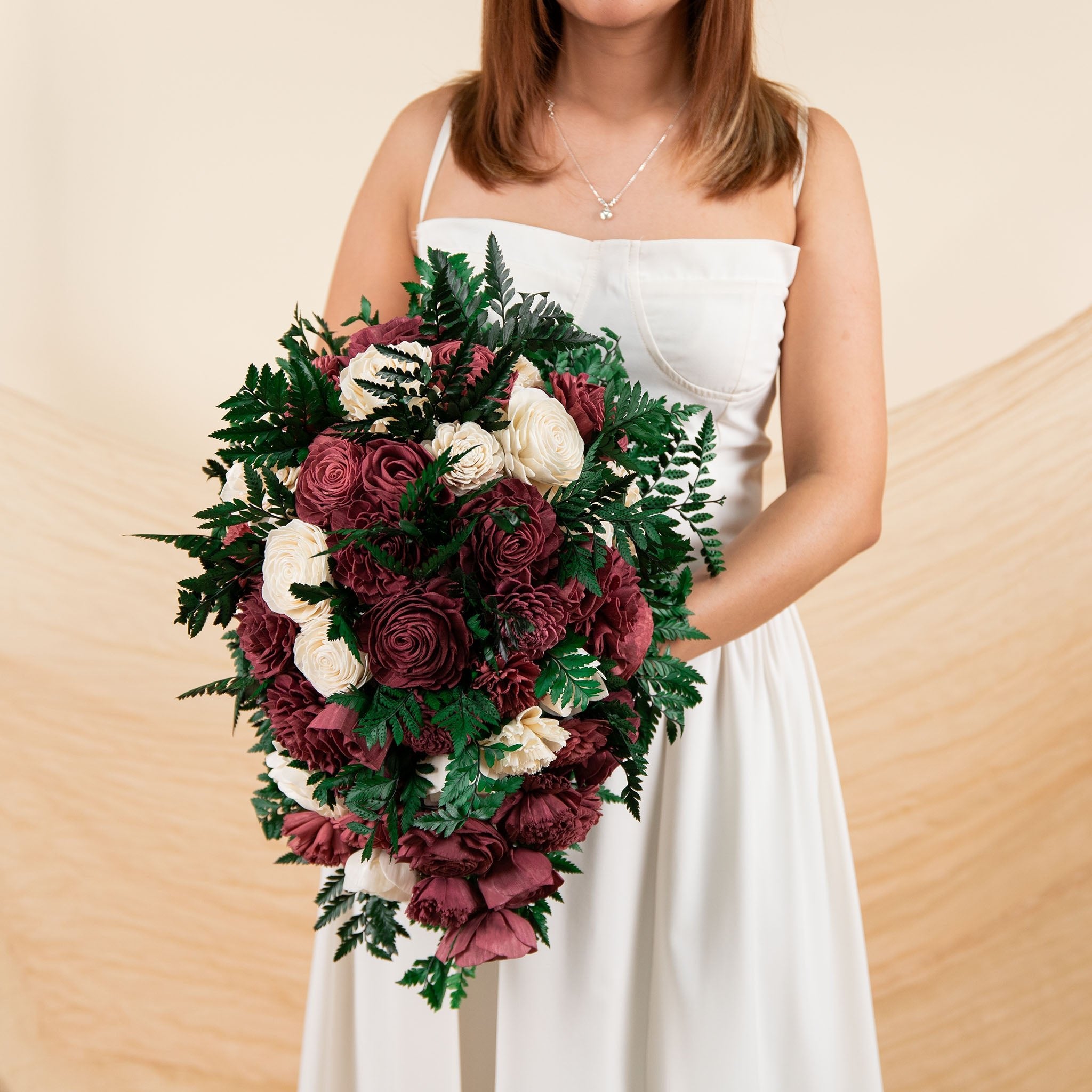 burgundy bridesmaid dress bouquet Tuscany Burgundy Pink - Bridesmaid Bouquet main image 1