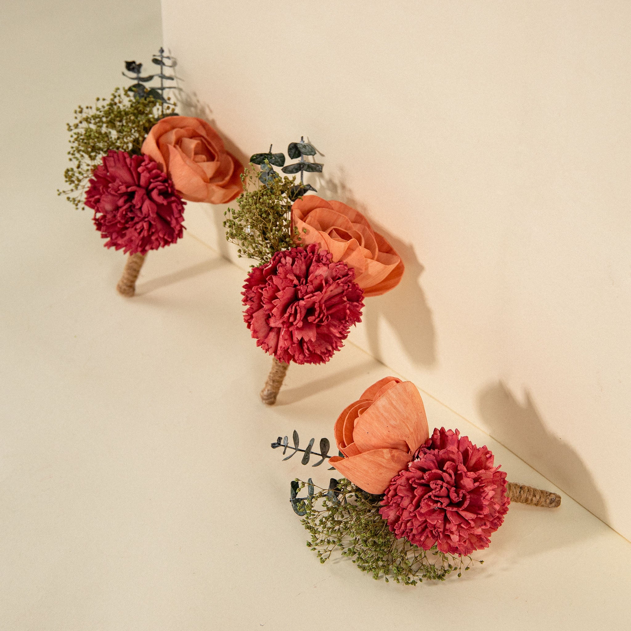Floral Boutonniere and Hair Pin Set Twilight Eden - Prom Boutonniere & Corsage Set - Masquerade  main image 3