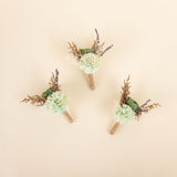 Silver Sage Boutonniere (Set of 3)