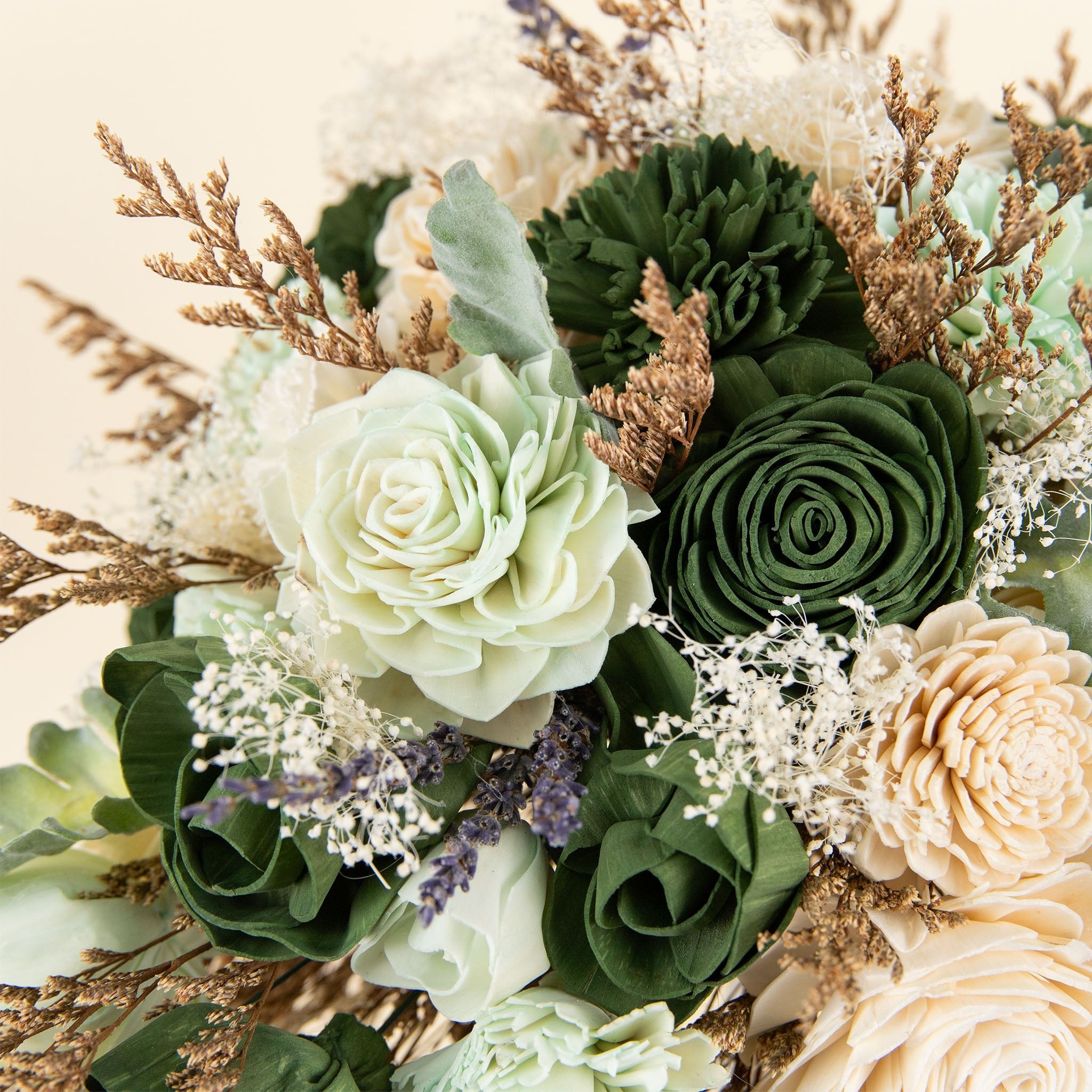 Silver Sage Cascade Bouquet – Sola Wood Flowers