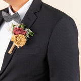 Vintage Vineyard Boutonniere (Set of 3)