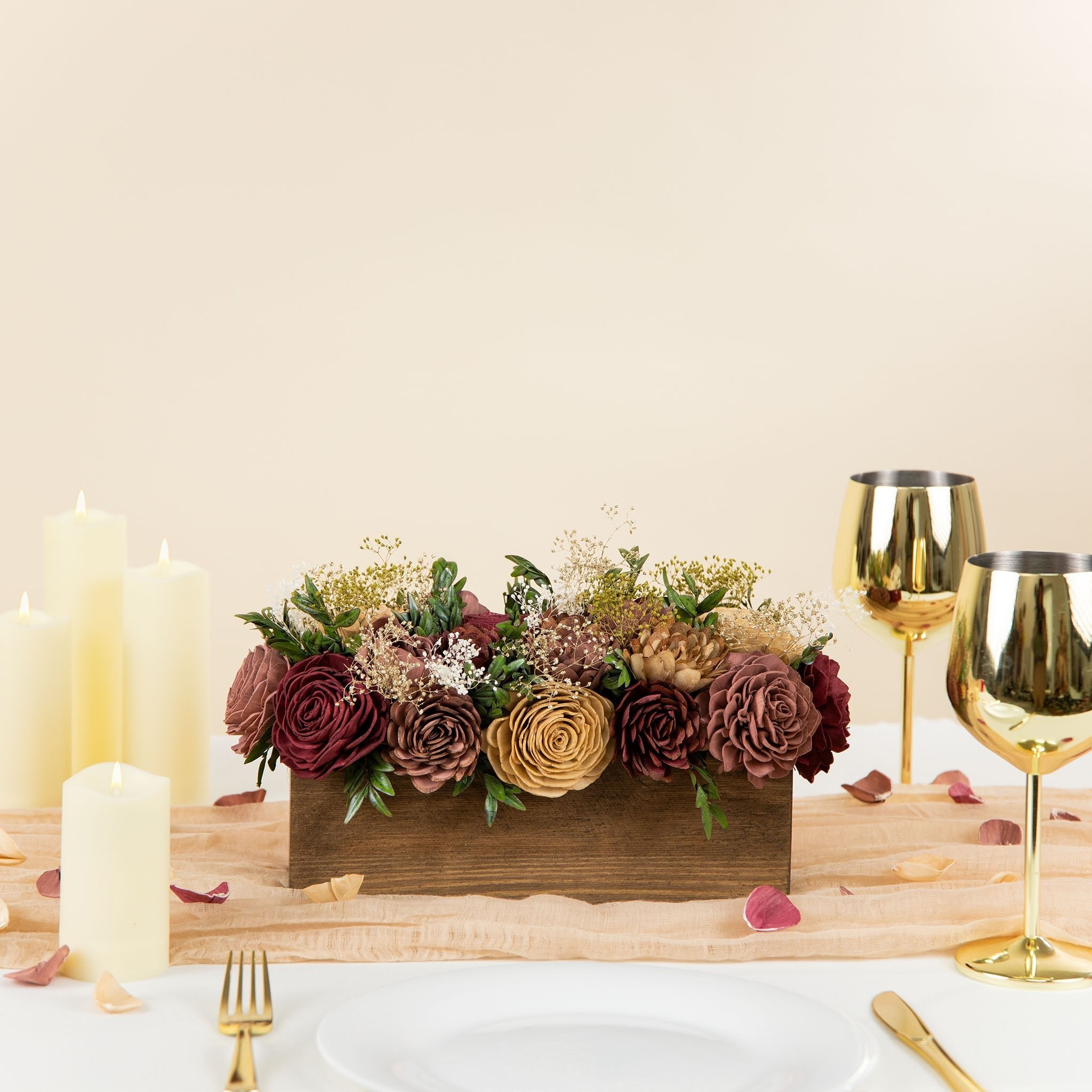 Vintage Vineyard Centerpiece – Sola Wood Flowers