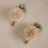 All Natural Father's Boutonniere (Set of 2) - Sola Wood Flowers