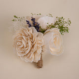 All Natural Groom's Boutonniere - Sola Wood Flowers