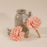 Bashful Beauty Father's Boutonniere (Set of 2) - Sola Wood Flowers