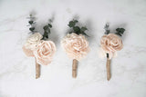 Blush Beauty Boutonniere Kit (Set of 3) - Sola Wood Flowers