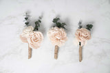 Blush Beauty Boutonniere Kit (Set of 3) - Sola Wood Flowers