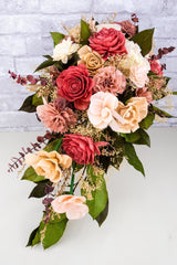 Blushing River Cascade Bouquet - Sola Wood Flowers