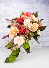Blushing River Cascade Bouquet - Sola Wood Flowers