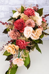 Blushing River Cascade Bouquet - Sola Wood Flowers