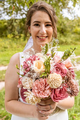 Bubblegum Bliss Bridal Bouquet - Sola Wood Flowers