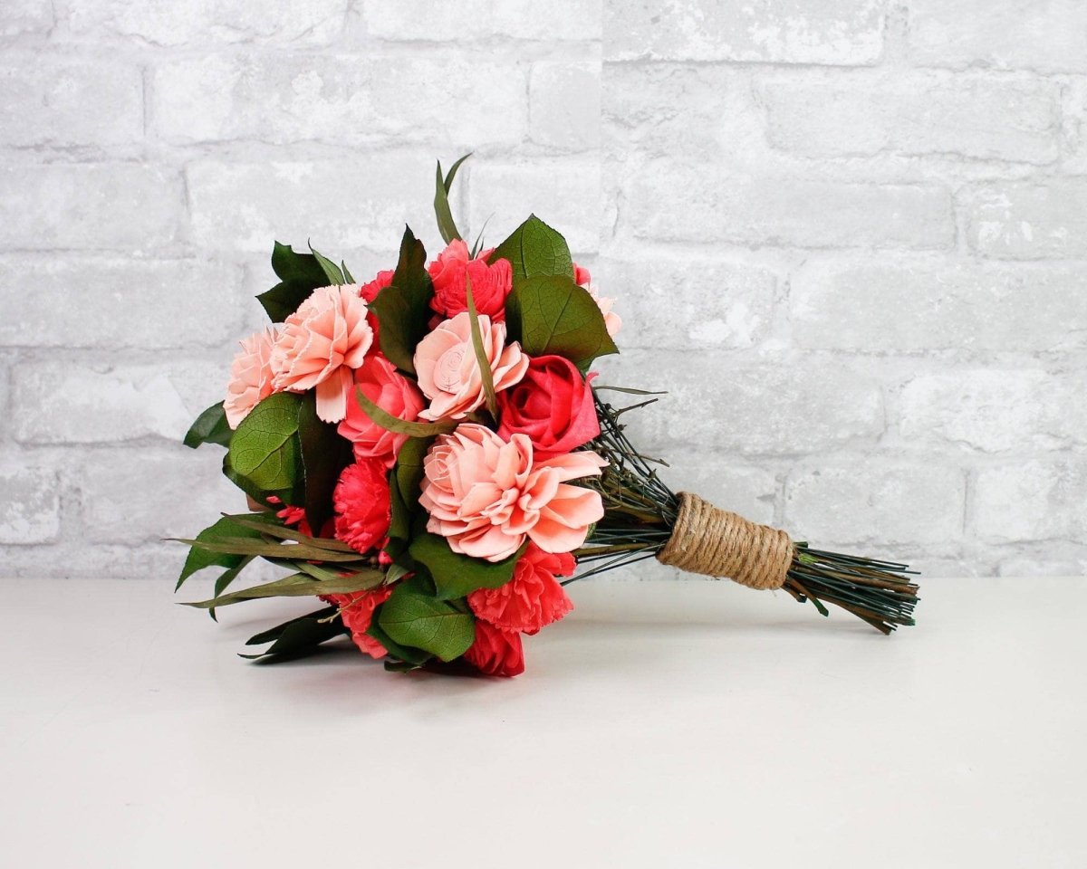 【希少品】BEAUTIFUL WEDDING FLOWERS Pink Roses, Lisianthis and Larkspur Bridal Bouquet