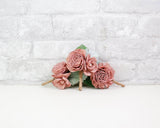 Cinder Rose Boutonniere (Set of 3) - Sola Wood Flowers
