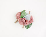 Cinder Rose Boutonniere (Set of 3) - Sola Wood Flowers