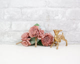 Cinder Rose Boutonniere (Set of 3) - Sola Wood Flowers