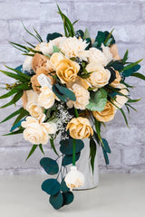 Emerald Waterfall Cascade Bouquet - Sola Wood Flowers