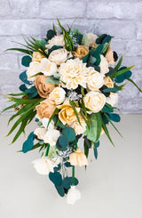 Emerald Waterfall Cascade Bouquet - Sola Wood Flowers