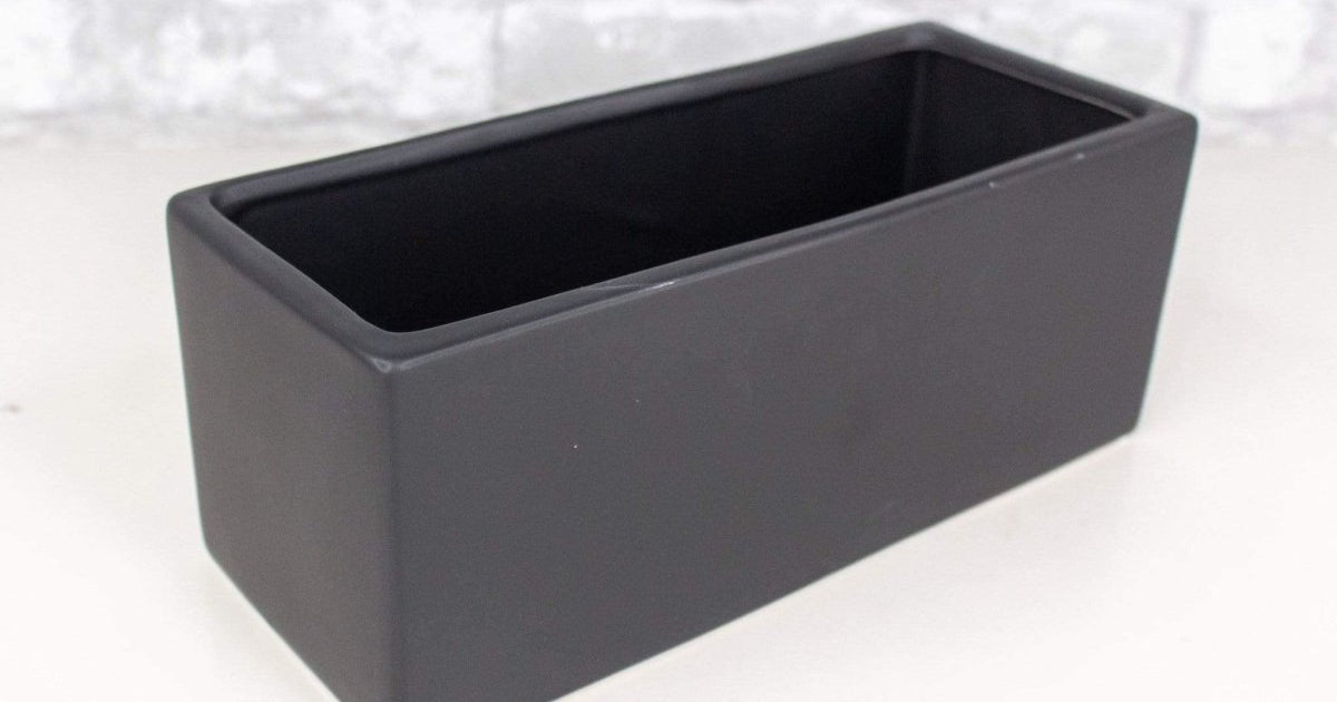 Matte Rectangle Ceramic Container - Black – Sola Wood Flowers