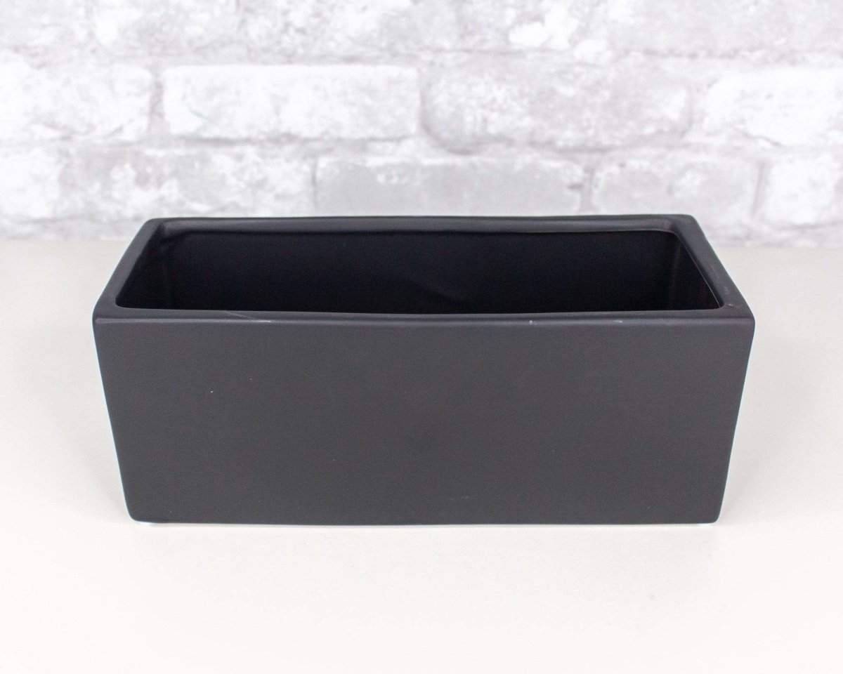 Matte Rectangle Ceramic Container - Black – Sola Wood Flowers
