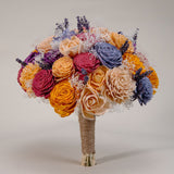 Peach Dawn Bridal Bouquet - Sola Wood Flowers