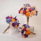 Peach Dawn Bridal Bouquet - Sola Wood Flowers