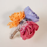 Peach Dawn Groom's Boutonniere - Sola Wood Flowers