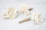 Pure Elegance Boutonniere Kit (Set of 3) - Sola Wood Flowers